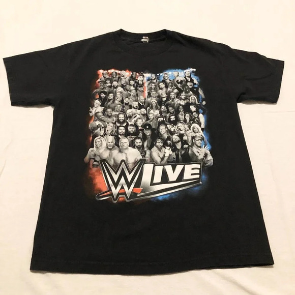 WWE LIVE Wrestling  Black Mens T Shirt Size M - Picture 1 of 16